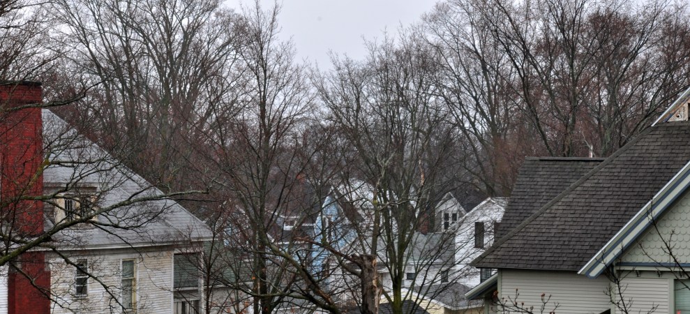 A shot from the top of the parking deck in downtown Traverse City looking south. Also shot on the April 16th rain-shoot. DL